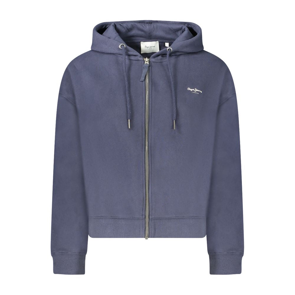 Hooded Sweatshirt Hoodie by Pepe Jeans for women in cotton polyester blue & print features an luminous silhouette, showcasing a sophisticated hooded neckline and for a truly luminous look.