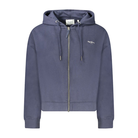 Hooded Sweatshirt Hoodie by Pepe Jeans for women in cotton polyester blue & print features an luminous silhouette, showcasing a sophisticated hooded neckline and for a truly luminous look.
