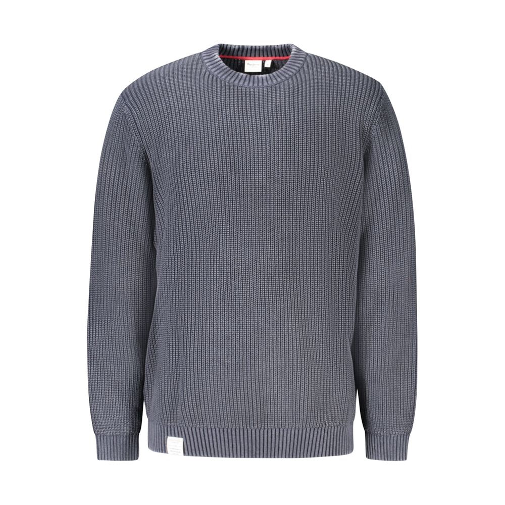 Sweatshirt by Pepe Jeans for men in cotton blue showcases a slouchy chic silhouette, artfully detailed with a slouchy chic crew neckline and for a slouchy chic finish.