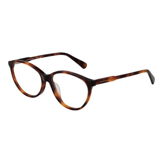Eyeglasses Frames by Longchamp for women in acetate and brown showcases a refined silhouette, detailed with a brown coloured frame finish and a sophisticated full-frame frame design.