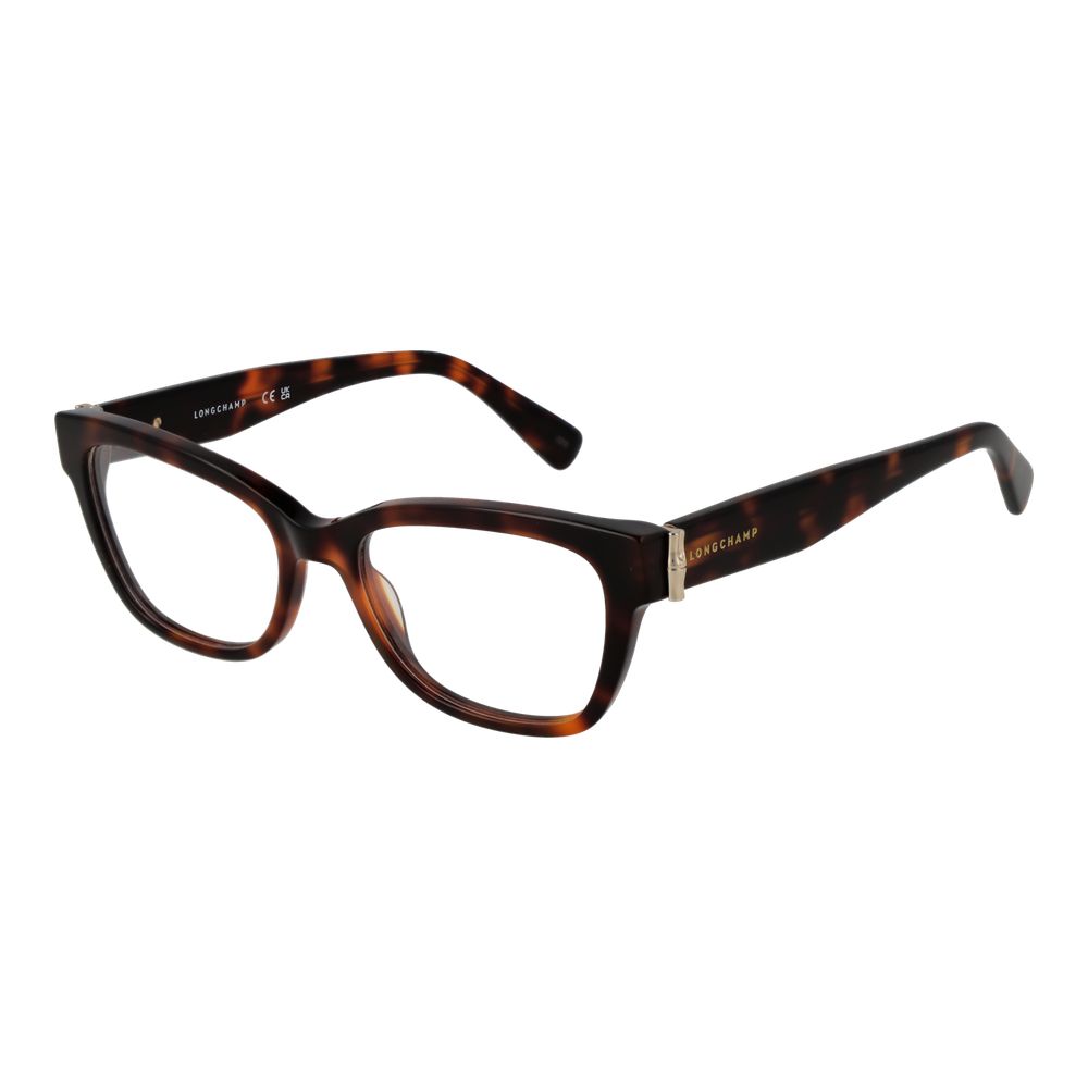 Eyeglasses Frames by Longchamp for women in acetate brown features an refined silhouette, showcasing the refined brown coloured frame and sophisticated full-frame frame design.
