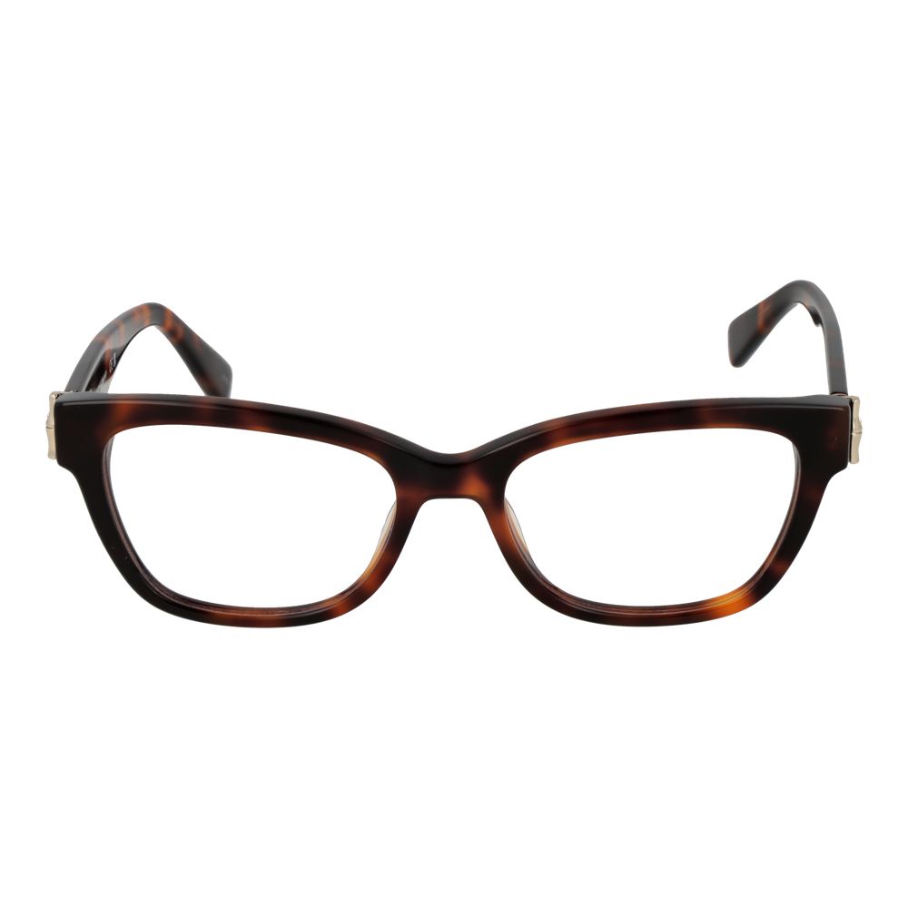 Eyeglasses Frames by Longchamp for women in acetate brown features a refined silhouette, showcasing a refined brown coloured frame and full-frame frame design for a sophisticated, premium look.