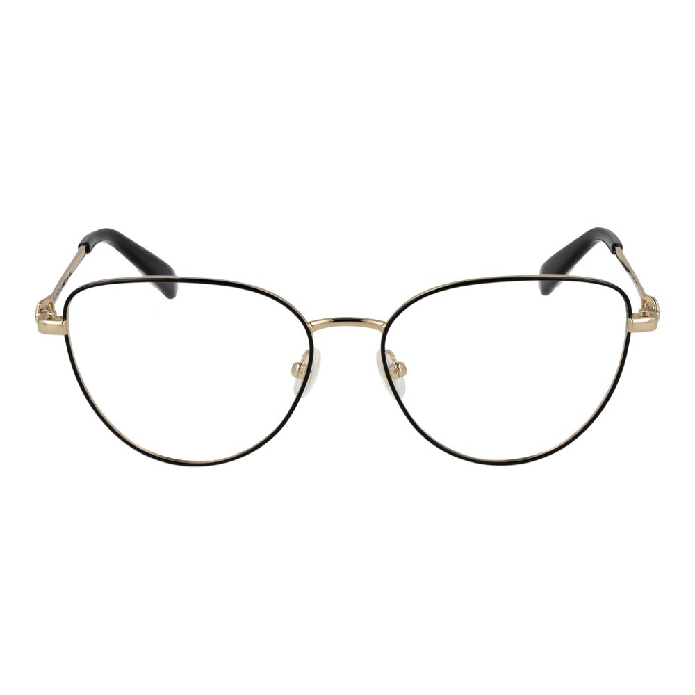 Eyeglasses Frames by Longchamp for women in metal black features an refined silhouette, showcasing a sophisticated black coloured frame and refined full-frame frame design for a refined look.