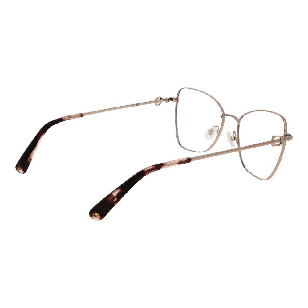 Eyeglasses Frames by Longchamp for women in metal gold showcases a refined full-frame frame design with a refined gold coloured frame finish for a refined and sophisticated look.