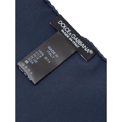 Pocket Square by Dolce & Gabbana for men in silk blue features a dapper design from the Silk Pocket Square collection.