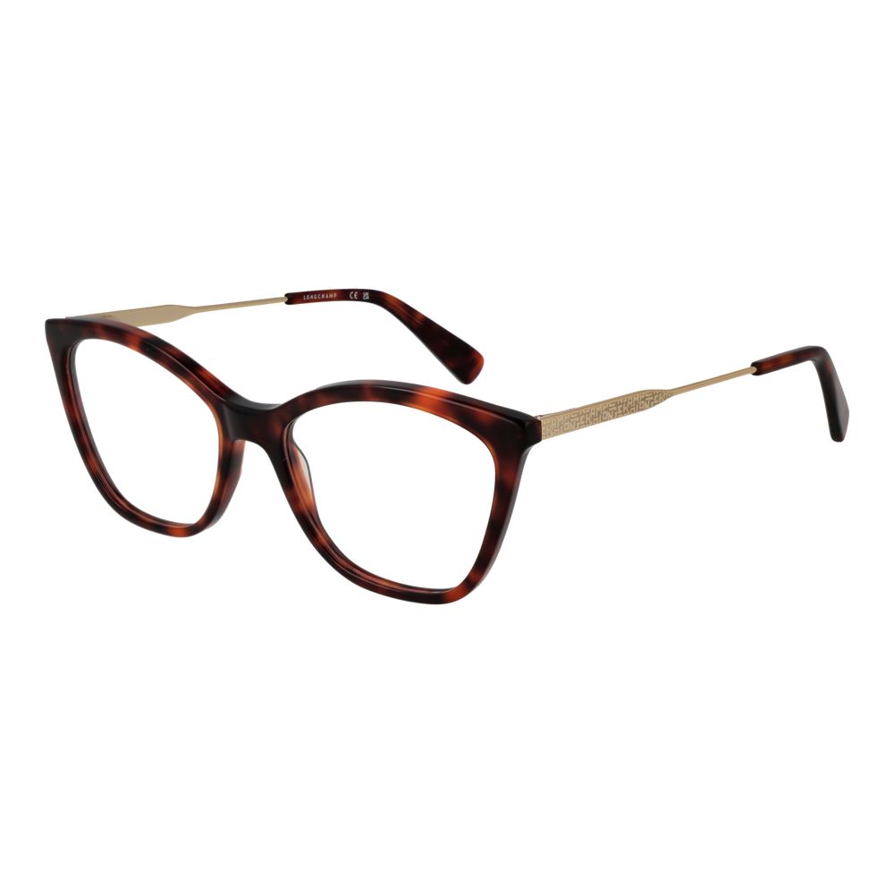 Eyeglasses Frames by Longchamp for women in polyester & polyurethane brown showcases a refined full-frame frame design with a refined brown coloured frame finish for a refined and sophisticated look.