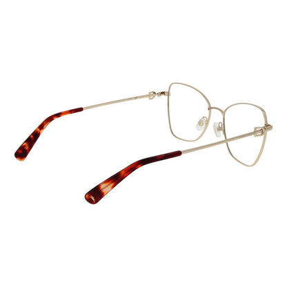 Eyeglasses Frames by Longchamp for women in metal gold showcases a refined full-frame frame design with a refined gold coloured frame finish for a refined and sophisticated look.