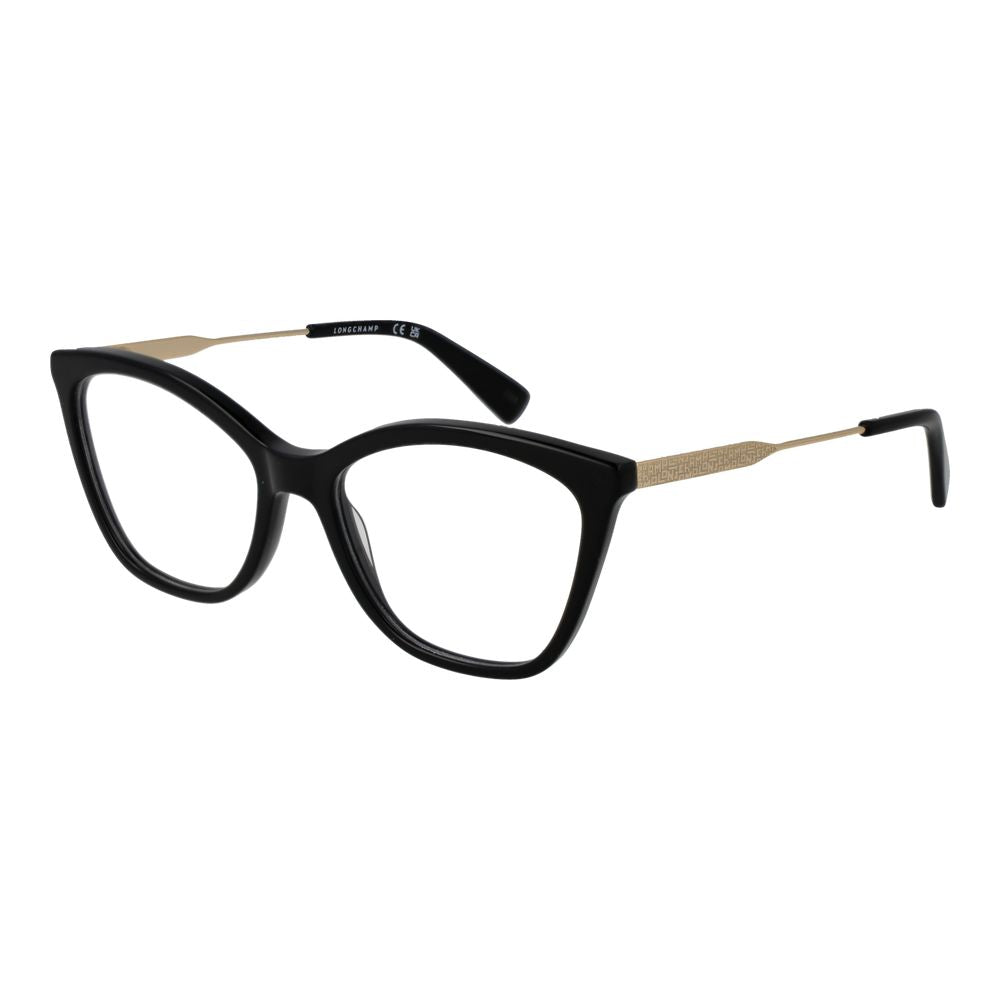 Eyeglasses Frames by Longchamp for women in metal black features a refined silhouette, showcasing a refined black coloured frame and full-frame frame design for a sophisticated, premium look.