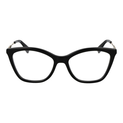 Eyeglasses Frames by Longchamp for women in metal and black showcases a refined silhouette, detailed with a black coloured frame finish and a sophisticated full-frame frame design.