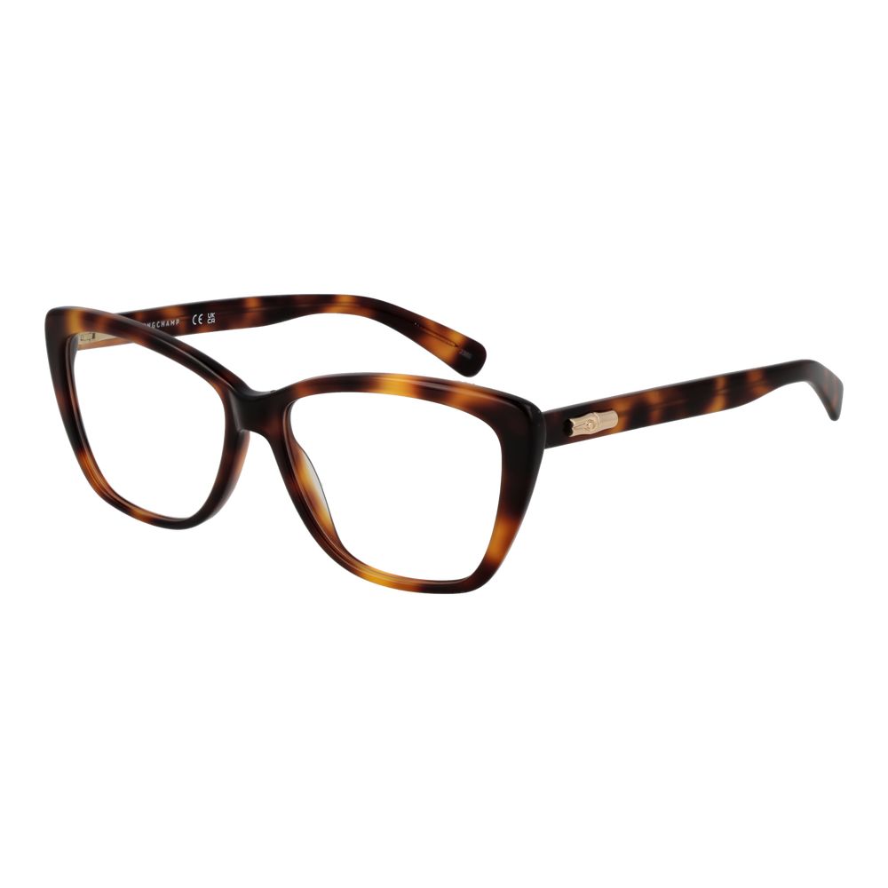 Eyeglasses Frames by Longchamp for women in acetate brown showcases a refined full-frame frame design with a refined brown coloured frame finish for a refined and sophisticated look.