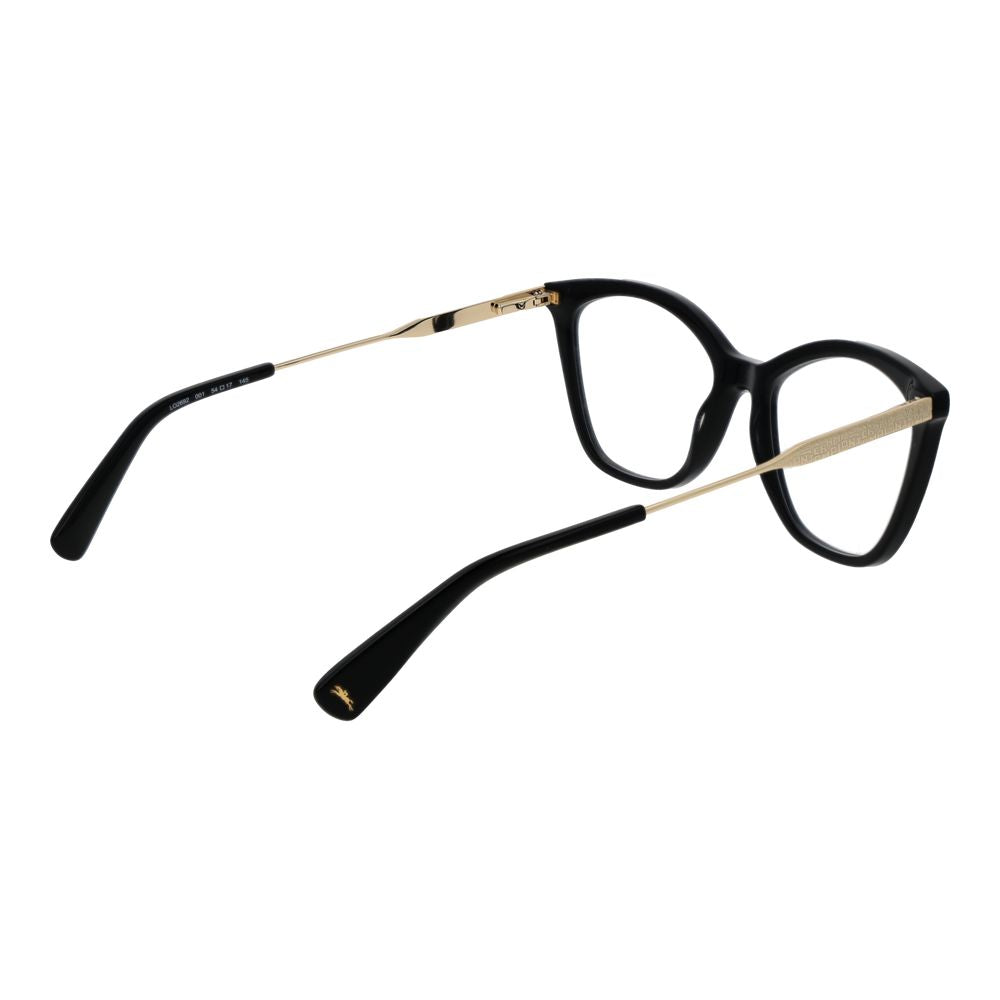 Eyeglasses Frames by Longchamp for women in metal and black showcases an refined full-frame frame design featuring a sophisticated black coloured frame for an refined and refined aesthetic.