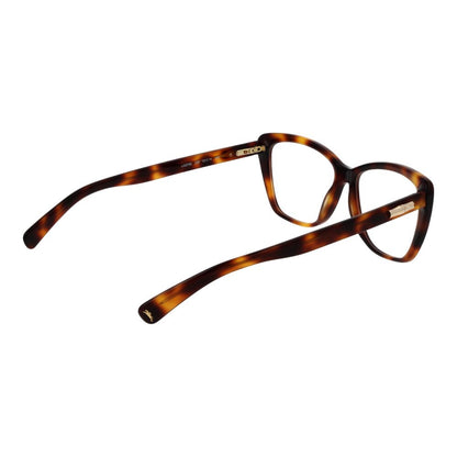 Eyeglasses Frames by Longchamp for women in acetate brown features an refined silhouette, showcasing a sophisticated brown coloured frame and refined full-frame frame design for a refined look.