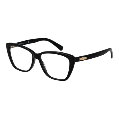 Eyeglasses Frames by Longchamp for women in acetate and black showcases an refined full-frame frame design featuring a sophisticated black coloured frame for an refined and refined aesthetic.