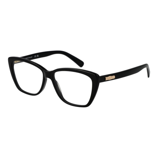 Eyeglasses Frames by Longchamp for women in acetate and black showcases an refined full-frame frame design featuring a sophisticated black coloured frame for an refined and refined aesthetic.