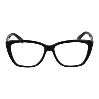 Eyeglasses Frames by Longchamp for women in acetate black features a refined silhouette, showcasing a refined black coloured frame and full-frame frame design for a sophisticated, premium look.