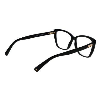 Eyeglasses Frames by Longchamp for women in acetate black showcases a reflective silhouette, artfully incorporating a sophisticated black coloured frame with a distinct full-frame frame design.