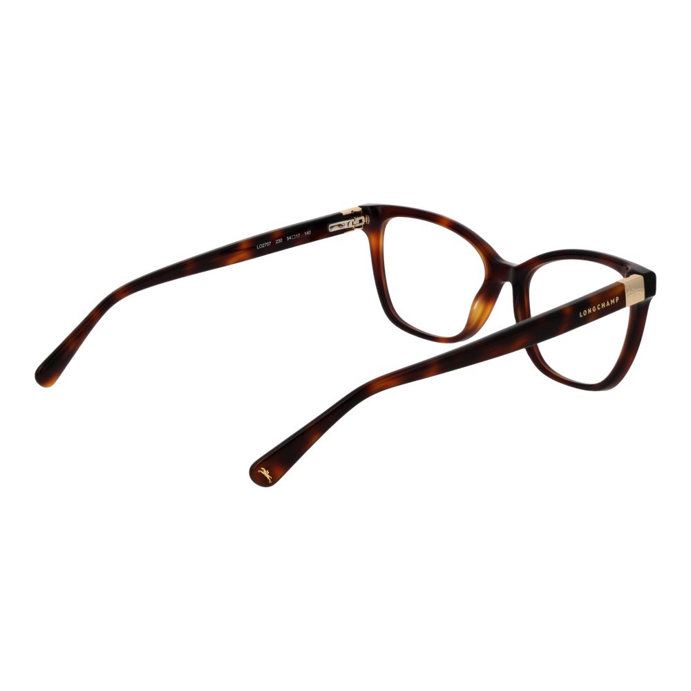 Eyeglasses Frames by Longchamp for women in acetate brown features an refined silhouette, showcasing a sophisticated brown coloured frame and refined full-frame frame design for a refined look.