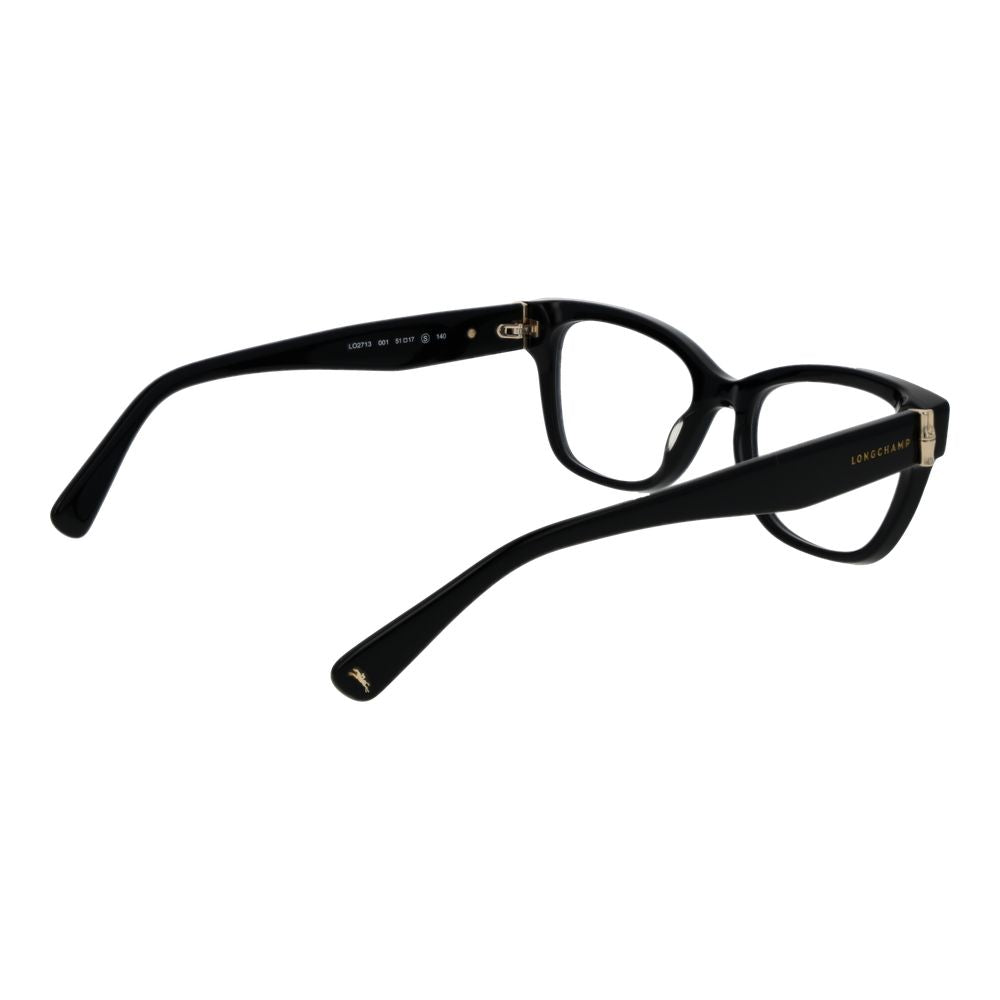 Eyeglasses Frames by Longchamp for women in acetate and black showcases an refined full-frame frame design featuring a sophisticated black coloured frame for an refined and refined aesthetic.