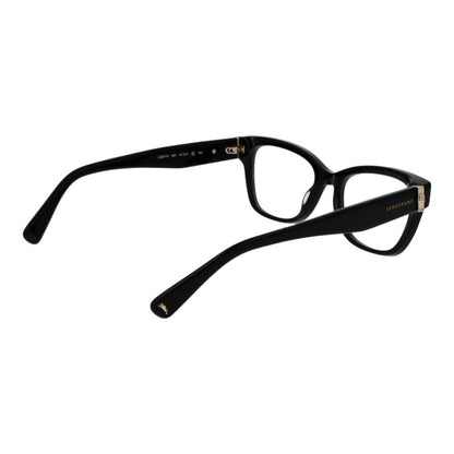 Eyeglasses Frames by Longchamp for women in acetate and black showcases an refined full-frame frame design featuring a sophisticated black coloured frame for an refined and refined aesthetic.