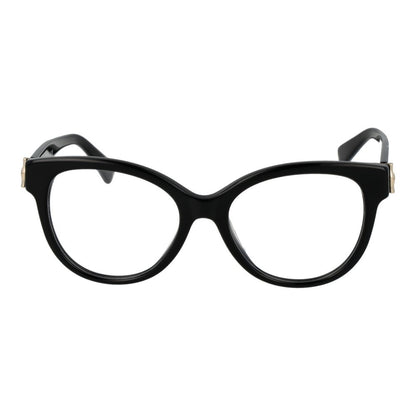 Eyeglasses Frames by Longchamp for women in acetate and black showcases a refined silhouette, detailed with a black coloured frame finish and a sophisticated full-frame frame design.