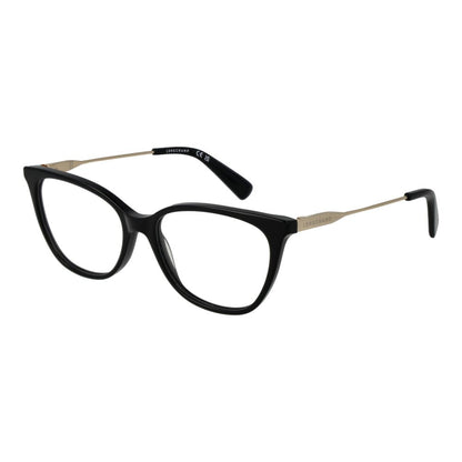 Eyeglasses Frames by Longchamp for women in metal black showcases a reflective silhouette, artfully incorporating a sophisticated black coloured frame with a distinct full-frame frame design.