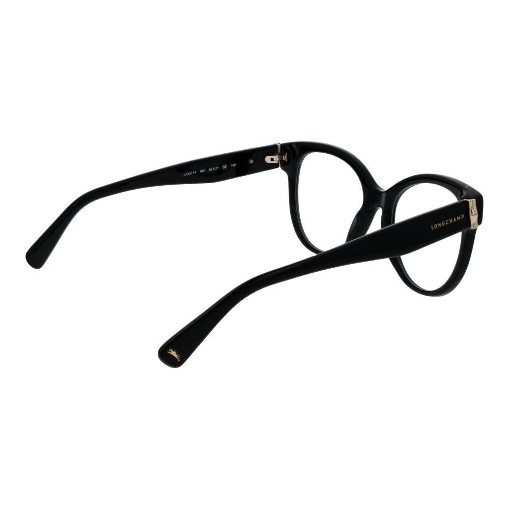 Eyeglasses Frames by Longchamp for women in acetate and black showcases an refined full-frame frame design featuring a sophisticated black coloured frame for an refined and refined aesthetic.