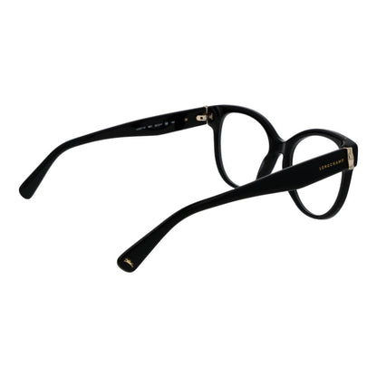 Eyeglasses Frames by Longchamp for women in acetate and black showcases an refined full-frame frame design featuring a sophisticated black coloured frame for an refined and refined aesthetic.