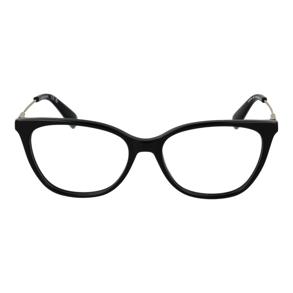 Eyeglasses Frames by Longchamp for women in metal black features an refined silhouette, showcasing a sophisticated black coloured frame and refined full-frame frame design for a refined look.