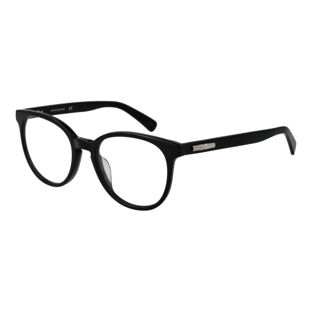 Eyeglasses Frames by Longchamp for women in cellulose acetate black showcases a refined full-frame frame design with a refined black coloured frame finish for a refined and sophisticated look.