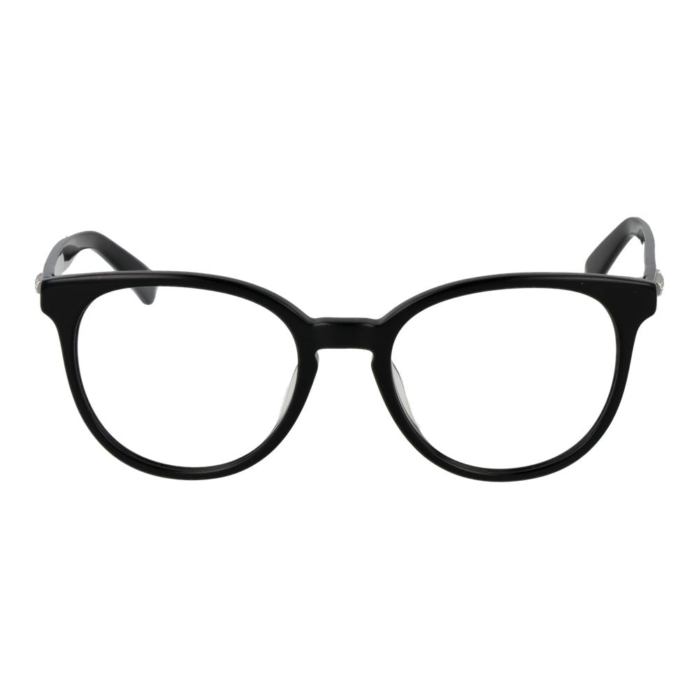 Eyeglasses Frames by Longchamp for women in cellulose acetate black features an refined silhouette, showcasing a sophisticated black coloured frame and refined full-frame frame design for a refined look.