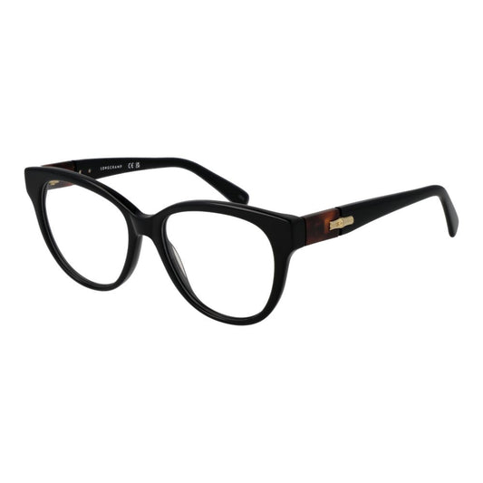 Eyeglasses Frames by Longchamp for women in acetate black features a refined silhouette, showcasing a refined black coloured frame and full-frame frame design for a sophisticated, premium look.