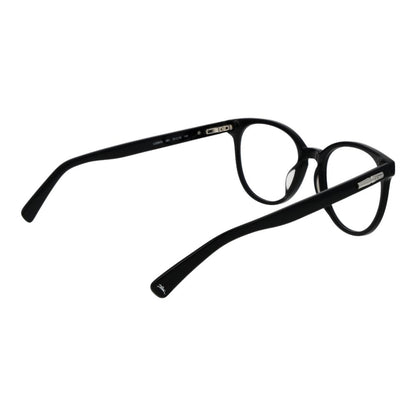 Eyeglasses Frames by Longchamp for women in cellulose acetate black showcases a reflective silhouette, artfully incorporating a sophisticated black coloured frame with a distinct full-frame frame design.