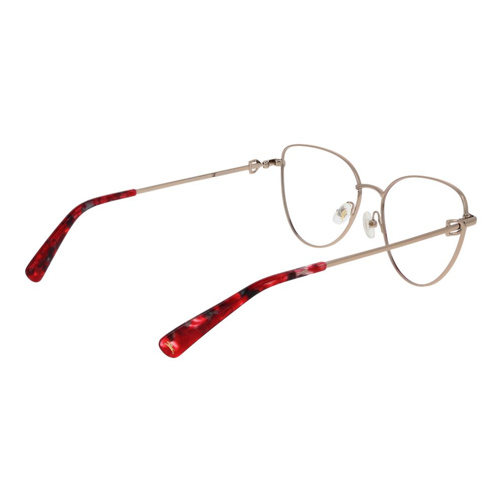 Eyeglasses Frames by Longchamp for women in metal pink features an refined silhouette, showcasing the refined rose coloured frame and sophisticated full-frame frame design.
