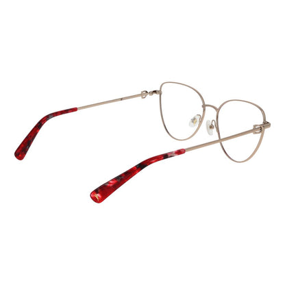 Eyeglasses Frames by Longchamp for women in metal pink features an refined silhouette, showcasing the refined rose coloured frame and sophisticated full-frame frame design.