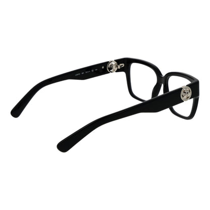 Eyeglasses Frames by Longchamp for women in acetate and black showcases a refined silhouette, detailed with a black coloured frame finish and a sophisticated full-frame frame design.