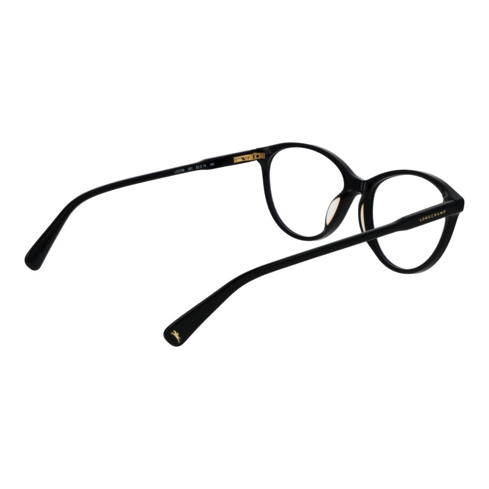 Eyeglasses Frames by Longchamp for women in acetate black showcases a refined full-frame frame design with a refined black coloured frame finish for a refined and sophisticated look.
