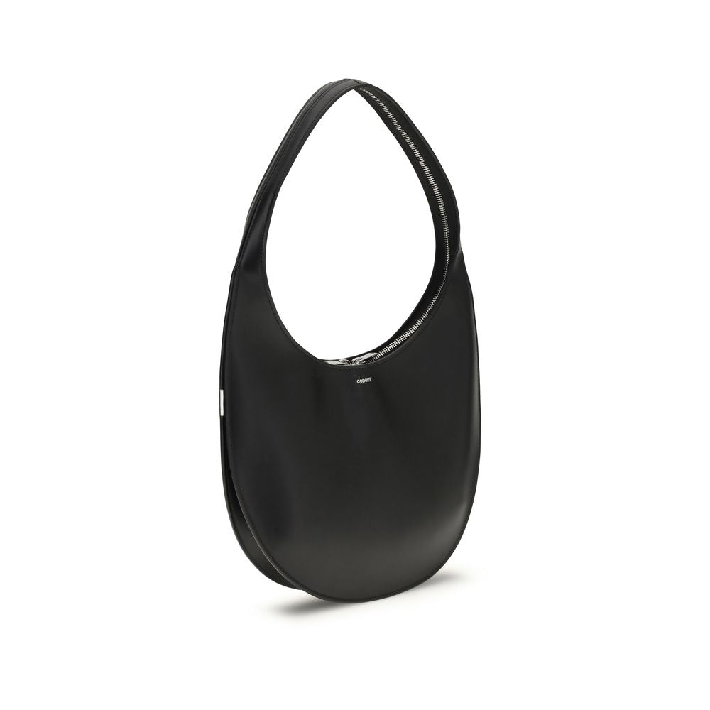 Medium Shoulder Bag by Coperni for women in bos taurus calf leather black features an effortlessly chic silhouette with a secure zipper, ample , and versatile shoulder-strap for effortlessly chic everyday luxury.