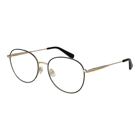 Eyeglasses Frames by Longchamp for women in metal black features an refined silhouette, showcasing a sophisticated black coloured frame and refined full-frame frame design for a refined look.