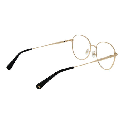 Eyeglasses Frames by Longchamp for women in metal black showcases a reflective silhouette, artfully incorporating a sophisticated black coloured frame with a distinct full-frame frame design.