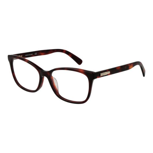Eyeglasses Frames by Longchamp for women in cellulose acetate and red showcases an refined full-frame frame design featuring a sophisticated red coloured frame for an refined and refined aesthetic.