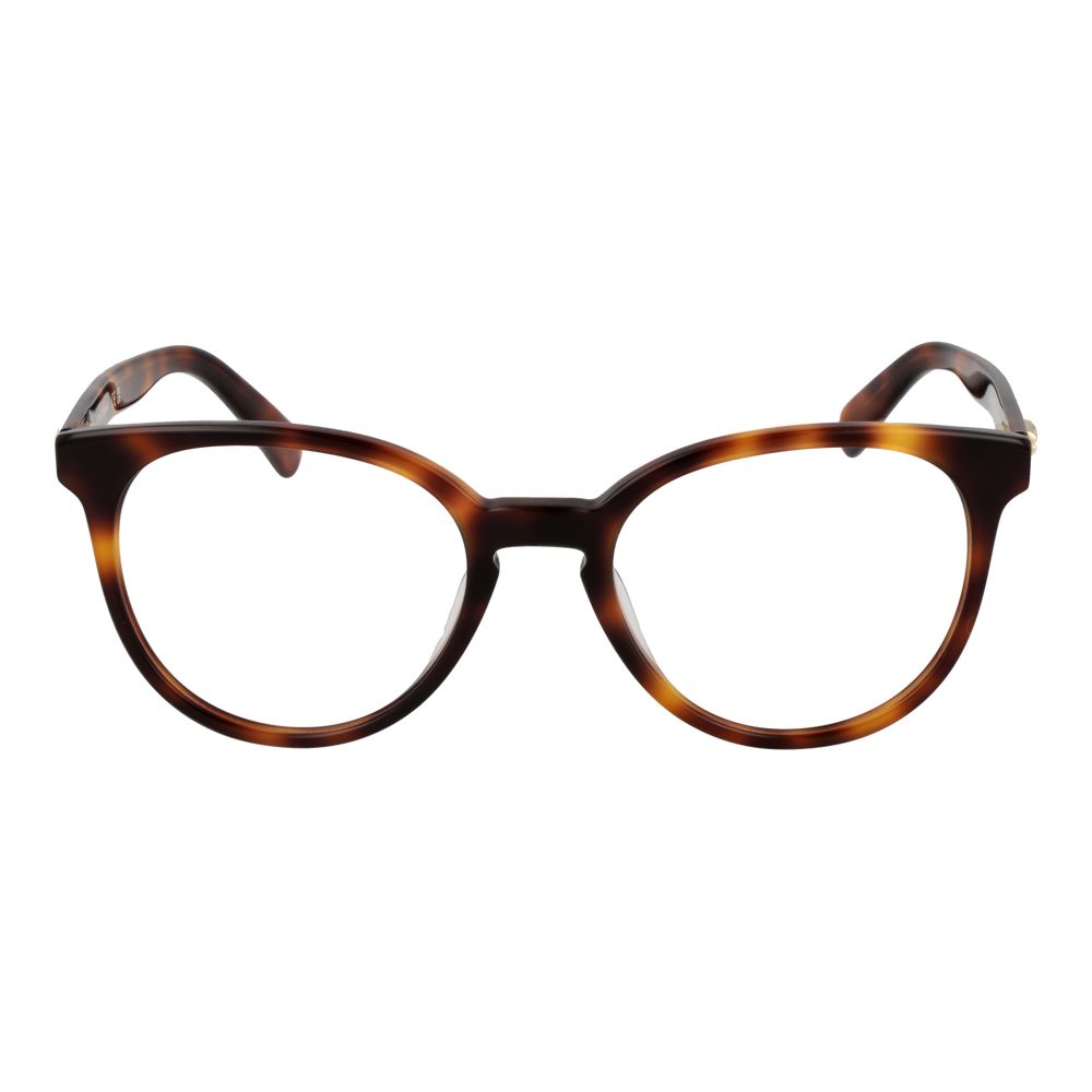 Eyeglasses Frames by Longchamp for women in cellulose acetate and brown showcases a refined silhouette, detailed with a brown coloured frame finish and a sophisticated full-frame frame design.