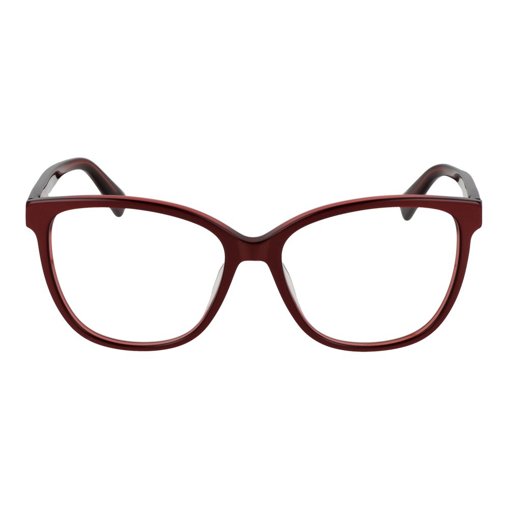 Eyeglasses Frames by Longchamp for women in acetate red features an refined silhouette, showcasing a sophisticated red coloured frame and refined full-frame frame design for a refined look.