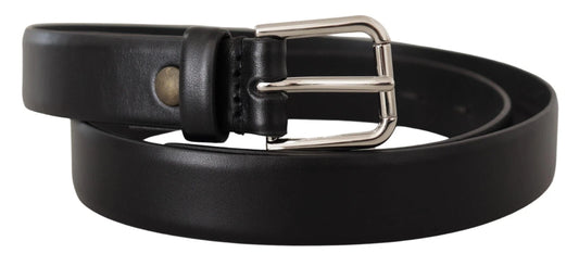 Belt by Dolce & Gabbana for men in calf leather black & silver features an distinguished design, perfectly showcasing the sophisticated craftsmanship of this distinguished Calf Leather Belt.