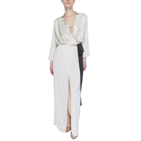 Sandro Ferrone Women's Long Polyester Dress - Beige