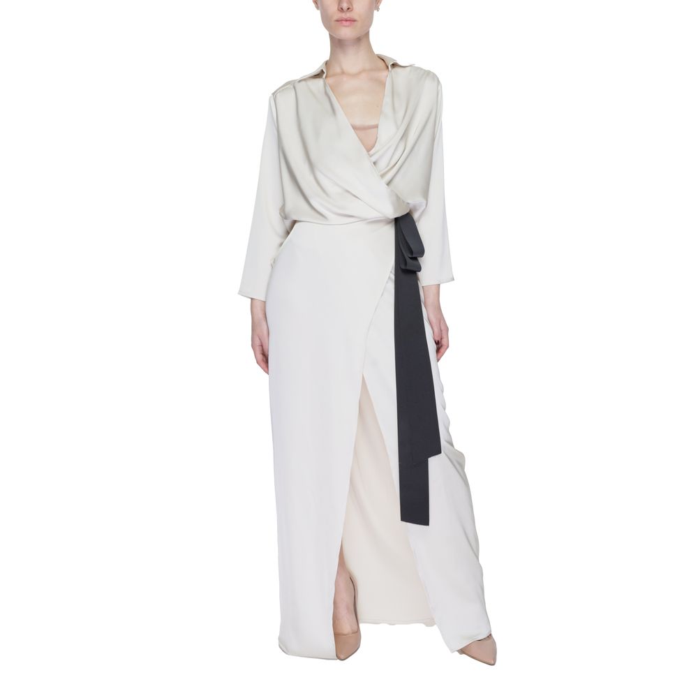 Sandro Ferrone Women's Long Polyester Dress - Beige