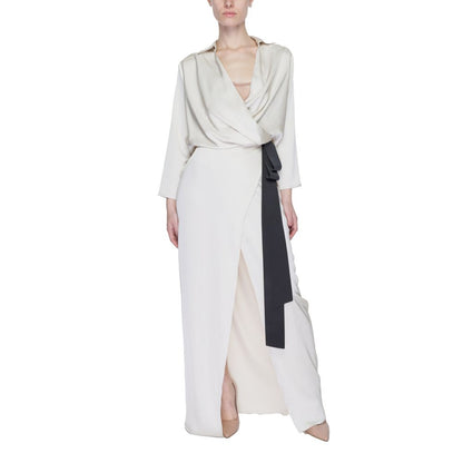 Sandro Ferrone Women's Long Polyester Dress - Beige