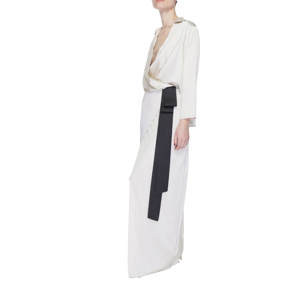 Sandro Ferrone Women's Long Polyester Dress - Beige