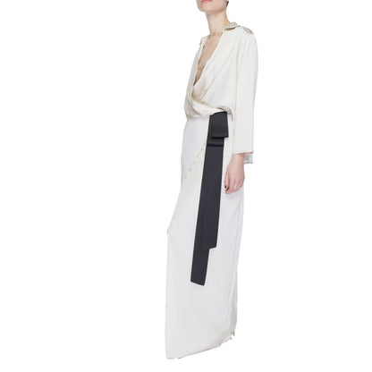 Sandro Ferrone Women's Long Polyester Dress - Beige
