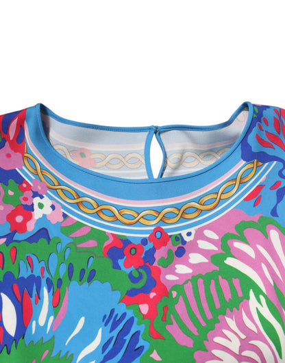 Dolce & Gabbana Women's Relaxed Fit Long-Sleeve Silk Tunic - Multicolor Patterned Floral Print