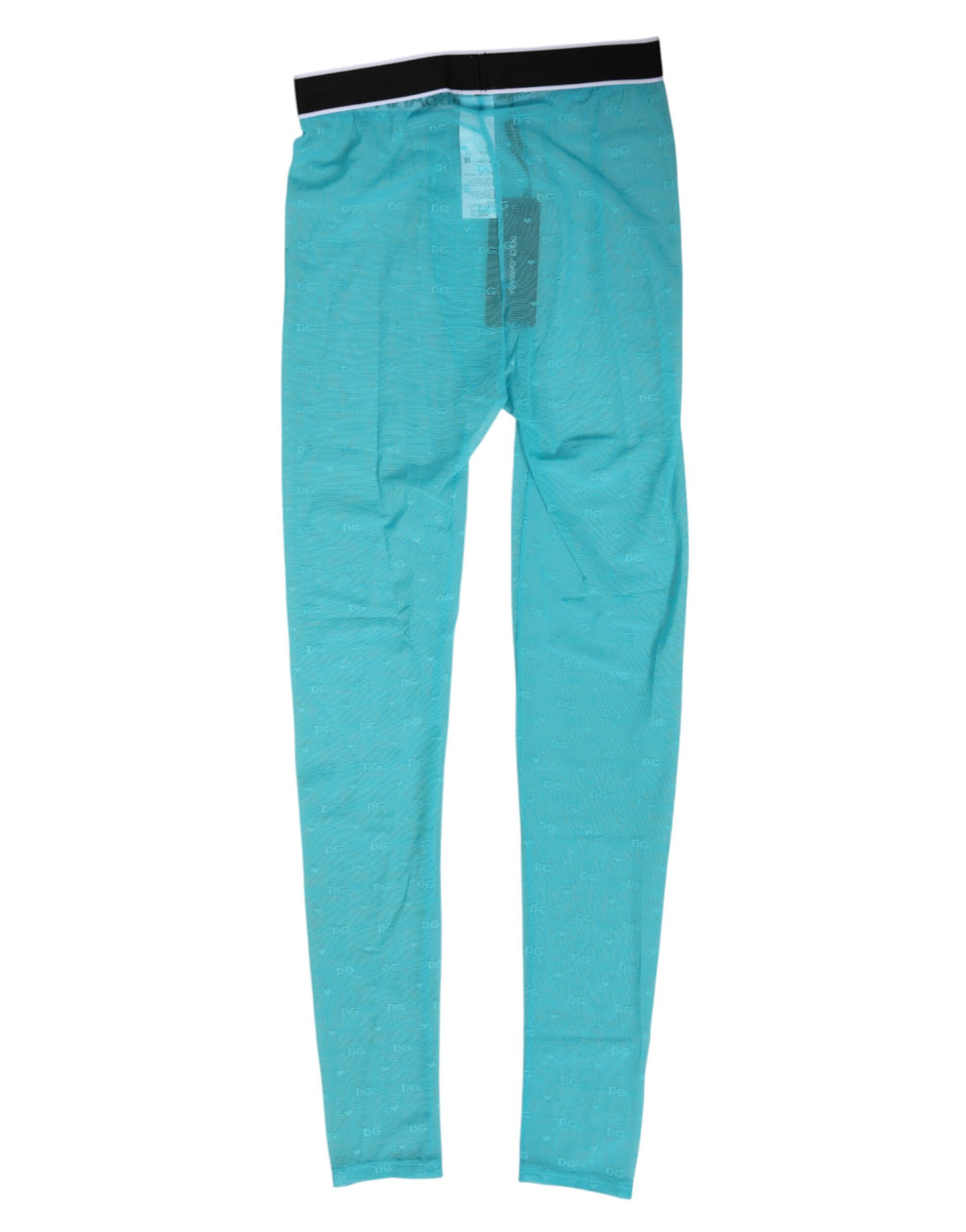 Dolce & Gabbana Women's Leggings Mid Rise Nylon Polyamide & Lace Activewear - Light Blue